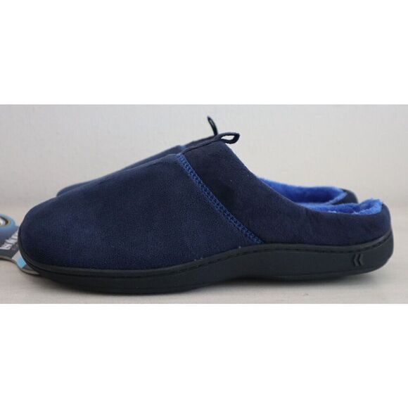 Isotoner A92509 Men Sz L (9.5-10.5) Navy Blue Jared Memory Foam Moc Slippers - Picture 6 of 7